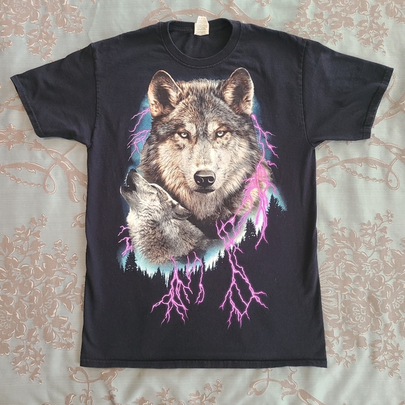 Fruit of the Loom | Shirts | Vintage 9s Wolf Lightning Forest
